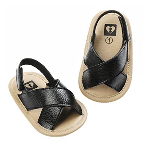 Styles I Love Unisex Baby Toddler Girls Boys Criss Cross Leather Slingback Sandals Soft Sole Anti-Slip Crib Shoes