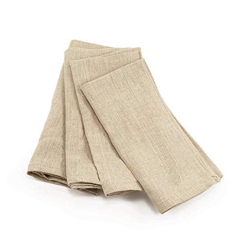 Fennco Styles Contemporary Double-Layer Design Linen Blend Table Linens – Natural Table Linens for Wedding, Celebration, Special Events and Home Décor