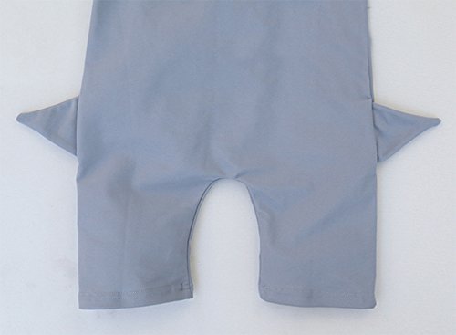 stylesilove Little Boy Shark Costume One-Piece Swimsuit Grey Rash Guard Beachwear Bathing Suit