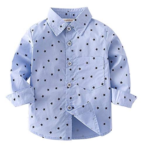 stylesilove Toddler Little Boy Long Sleeve Cotton Button Down Shirt for Casual, Formal Event and Special Occasions