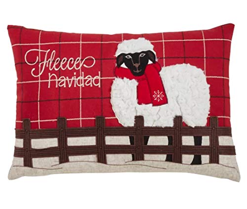 Fennco Styles Christmas Plaid Table Runner with Sheep Design 13 x 72 Inch - Red Table Cover for Home Décor, Banquets, Holiday Gathering and Special Events