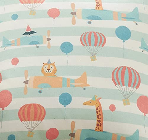 Fennco Styles Cute Sailor Lion Print Decorative Filled Throw Pillow 16" W x 16" L - Multicolored Cushion for Home, Kids Room, Playroom, Bedroom, Living Room, Office Décor and Birthday, Holiday