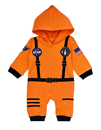 stylesilove Baby Toddler Boys Astronaut Cotton Hooded Romper Spaceman Jumpsuit Outfit