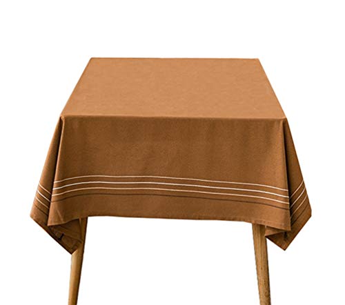 Fennco Styles Colorful Striped Tassel Cotton Woven Tablecloth 55" W x 55" L - Grey Table Cover for Banquets, Holiday, Special Events, Outdoor and Home Décor