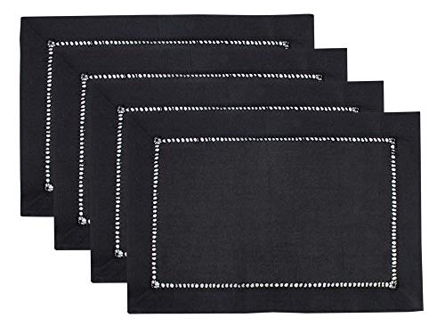 Fennco Styles Classic Solid Color Hemstitched Border Tablecloth for Dining Table, Dinner Parties, Wedding, Machine Washable,
