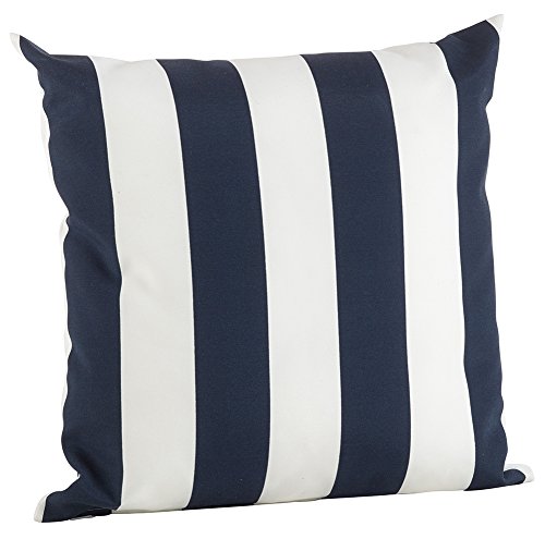 Fennco Styles Classic Wide Striped Poly Filled Throw Pillow - Blue Printed Accent Cushion for Home, Indoor Outdoor, Couch, Bedroom and Office Décor