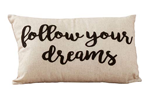 Fennco Styles Contemproary Embroidered Decorative Throw Pillow - Natural Throw Pillow for Home, Couch, Living Room and Bedroom Décor