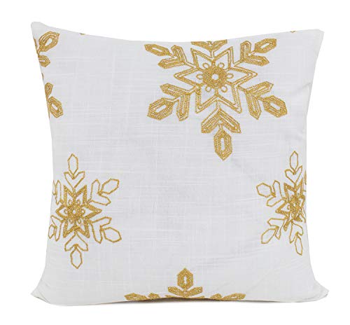 Fennco Styles Holiday Nivalis Collection Snowflake Design Christmas Decorative Throw Pillow - 3 Colors