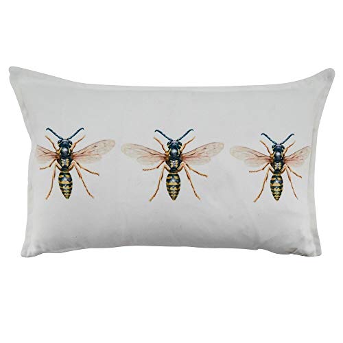 Fennco Styles Bugs Design 12”W x 20”L Decorative Throw Pillow – Rectangular Nature-Inspired Cushion for Couch, Sofa, Bedroom, Office and Living Room Décor