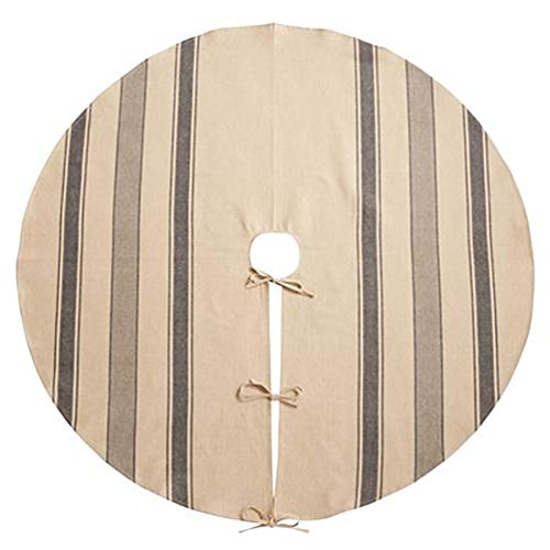 Fennco Styles Banded Design Decorative Cotton Christmas Tree Skirt 72 Inch Round - Striped Design Holiday Tree Skirt for Home, Christmas Tree, Indoor Outdoor Decoration and Special Events