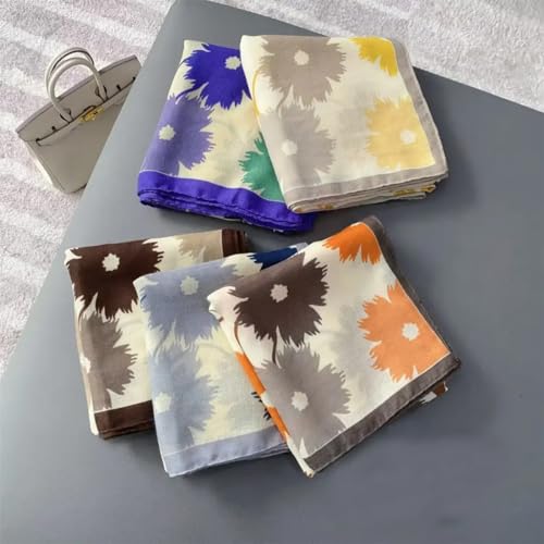 stylesilove Women Two-Tone Daisy Print Lightweight Scarf Lovely Flower Soft Shawl Scarves Neck Wraps for All Season, 5 Colors