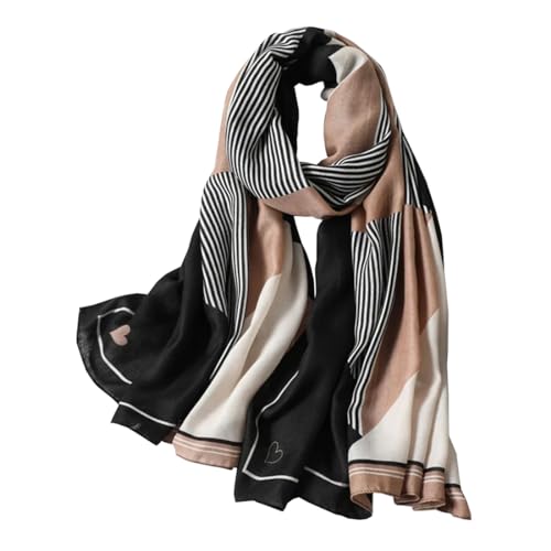 stylesilove Women Stripe Geometric Printed Lightweight Fashion Scarf Large Shawl Scarves Neck Wraps for All Season, 7 Colors
