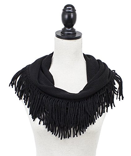 stylesilove Knitted Lightweight Infinity Fringe Women Fashion Scarf - 3 Colors