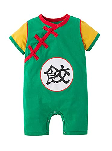 stylesilove Baby Toddler Boys Anime Cartoon Short Sleeve Cotton Romper Traditional Asian Inspired Onesie Cosplay Jumpsuit