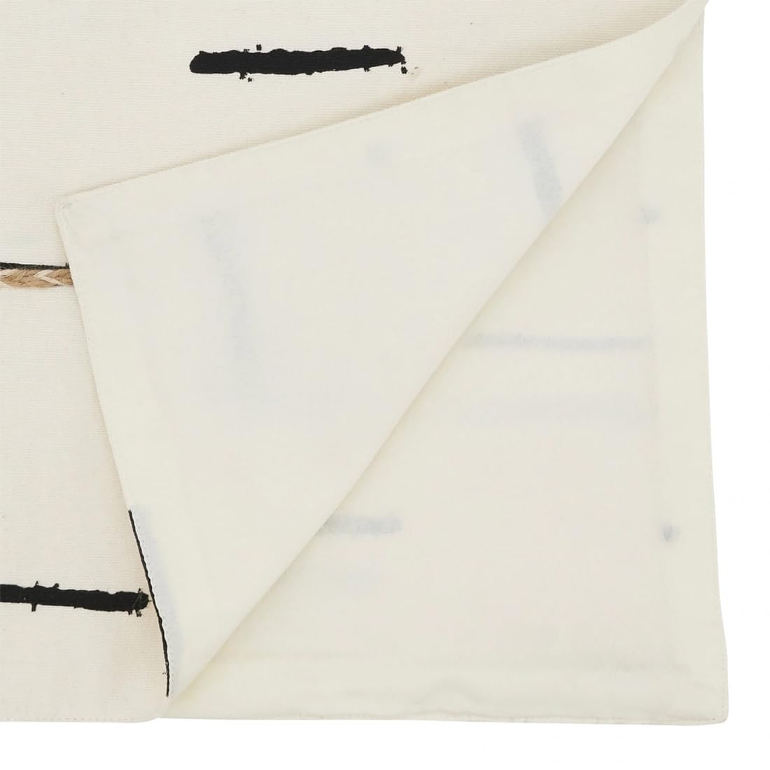Fennco Styles Embroidered Dashes Design Cotton Table Runner 16" W x 72" L - White Striped Woven Table Cover for Everyday Use, Dining Room, Banquets, Family Gatherings, Holidays and Home Décor