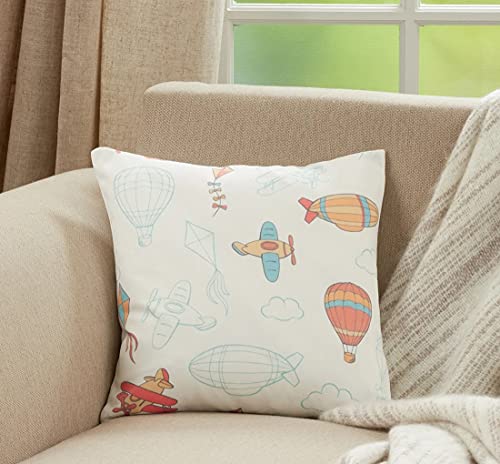 Fennco Styles Cute Sailor Lion Print Decorative Filled Throw Pillow 16" W x 16" L - Multicolored Cushion for Home, Kids Room, Playroom, Bedroom, Living Room, Office Décor and Birthday, Holiday