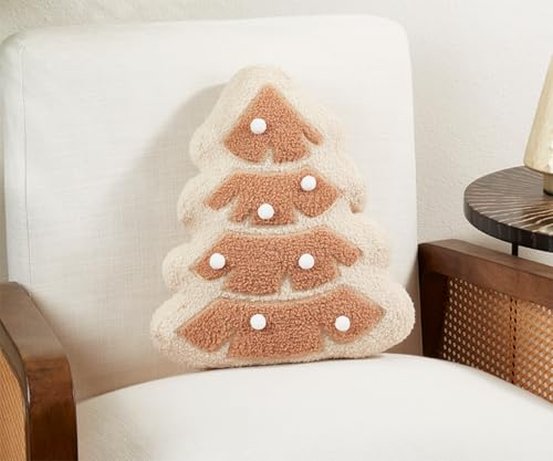Fennco Styles Christmas Tree Decorative Throw Pillow 13" W x 15" L - Natural Plush Pillow for Winter Holiday, Couch, Bedroom, Living Room and Office Décor