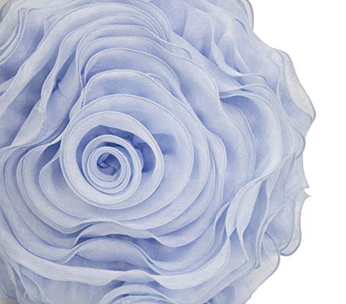 Fennco Styles Beautiful Handmade 3D Rose with Custom Made Fabric Decorative Throw Pillow 16" Round