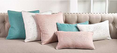 Fennco Styles Shimmering Rhinestone Crystal Down Filled Pillow (18"x18", Pink)