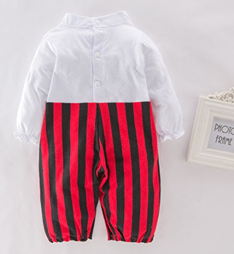 stylesilove Infant Baby Boy Cap'N Stinker Pirate Jumpsuit, Vest, Hat and Belt 4pcs Halloween Outfit Festival Clothing Set