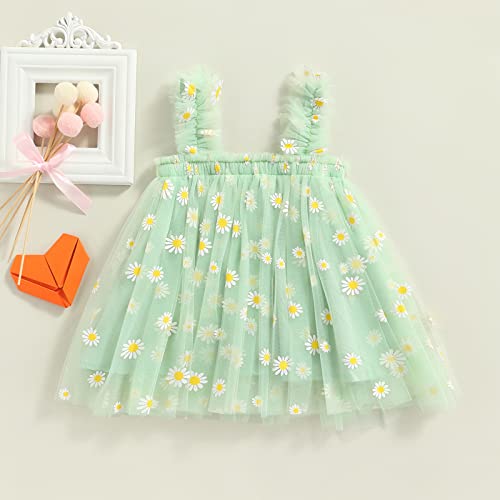 stylesilove Baby Toddler Girls Sleeveless Fruit Daisy Mesh Tulle Flower Girl Dress Birthday Wedding Party Tutu Sundress
