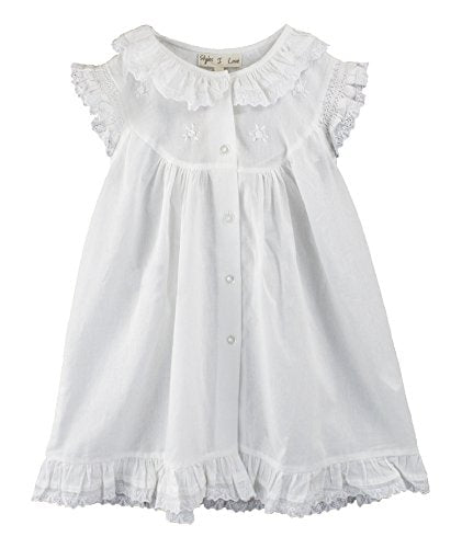 stylesilove Womens Handmade White 100% Pure Cotton Night Dress Sleepwear for Kids and Mother