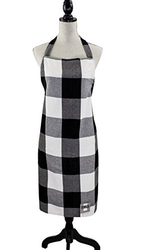 Fennco Styles Buffalo Check Plaid Design Cotton Kitchen Full Size Apron