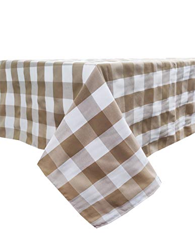 Fennco Styles Buffalo Check Design Tablecloth 54" W x 54" L - Handmade in USA - Plaid Rustic Table Cover for Everyday Use, Banquet, Holiday, Family Gathering and Special Occasion
