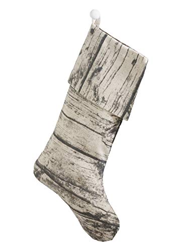 Fennco Styles Country Wood Grain Design Cotton Christmas Tree Skirt 58 x 58 Inch - Natural Tree Skirt for Home Décor, Christmas Tree Decorations and Holiday Party