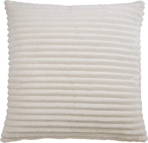 Fennco Styles Plush Faux Rabbit Fur Throw Pillow 18" W x 18" L – Cushion for Couch, Bedroom, Living Room and Office Décor
