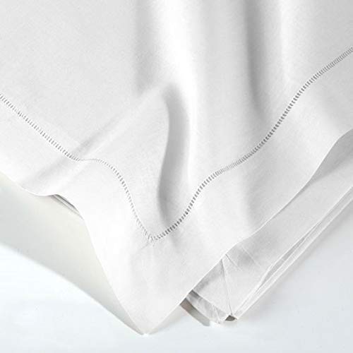 Fennco Styles Handmade Basic Hemstitch Border Linen-Cotton Tablecloth