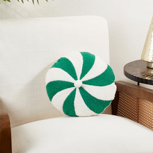 Fennco Styles Festive Candy Cane Design Decorative Filled Throw Pillow