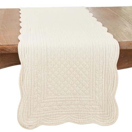 Fennco Styles Quilted Table Runner 16" W x 72" L - 100% Cotton Woven Table Cover for Home Décor, Dining Table, Banquets, Family Gathering,s and Special Events
