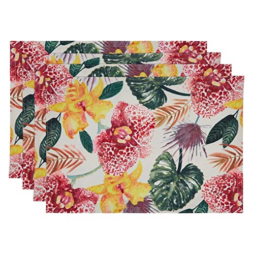 Fennco Styles Tropical Lanai Floral Print Tablecloth - Multicolored Table Cover for Home, Dining Room Décor, Banquets, Family Gathering and Outdoor Events
