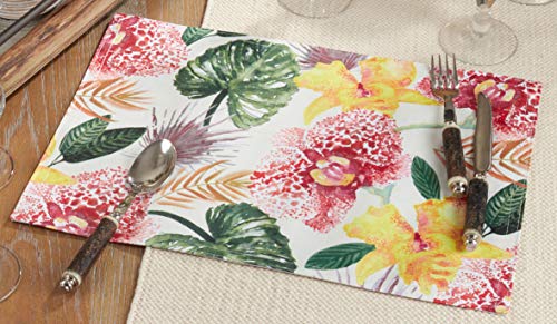 Fennco Styles Tropical Lanai Floral Print Tablecloth - Multicolored Table Cover for Home, Dining Room Décor, Banquets, Family Gathering and Outdoor Events