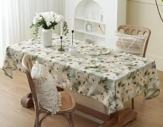 Fennco Styles Spring Blossom Print Tablecloth 56" W x 72" L