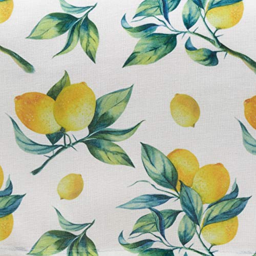 Fennco Styles Lemon & Orange Print 55 x 55 Inch Tablecloth - Multi Color Table Cloth for Home Everyday Use, Kitchen, Banques Décor, Family Gartering and Special Occasion