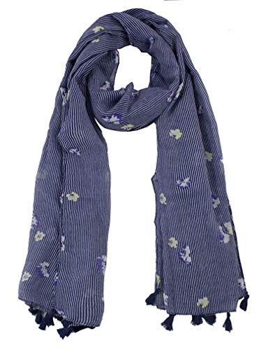 stylesilove Women Cozy Tassels Oblong Cotton Scarf Lightweight Shawls Wrap