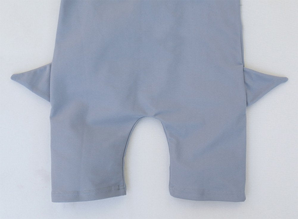 stylesilove Little Boy Shark Costume One-Piece Swimsuit Grey Rash Guard Beachwear Bathing Suit