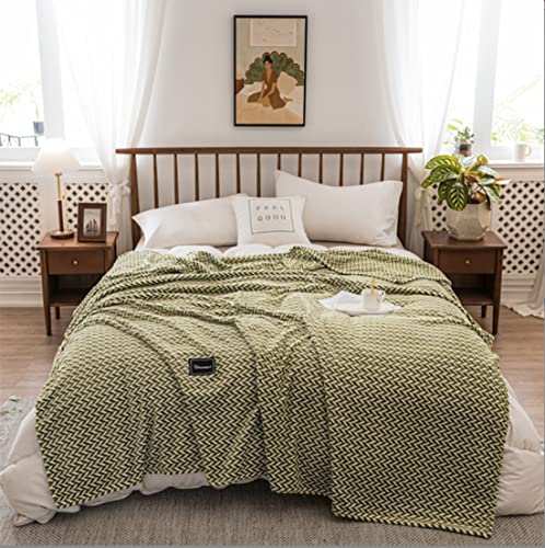 Fennco Styles Braided Design Plush Extra Warm and Soft Throw Blanket 59" W x 79" L - Grey Woven Flannel Fleece Large Blanket for Couch, Bedroom, Living Room Décor