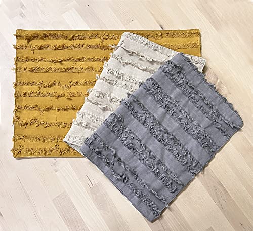 Fennco Styles Modern Fringe Stripe Cotton Table Runner 15" W x 72" L - Table Cover for Home Décor, Dining Table, Banquet, Everyday Use and Special Occasion