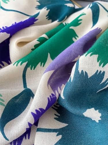 stylesilove Women Two-Tone Daisy Print Lightweight Scarf Lovely Flower Soft Shawl Scarves Neck Wraps for All Season, 5 Colors