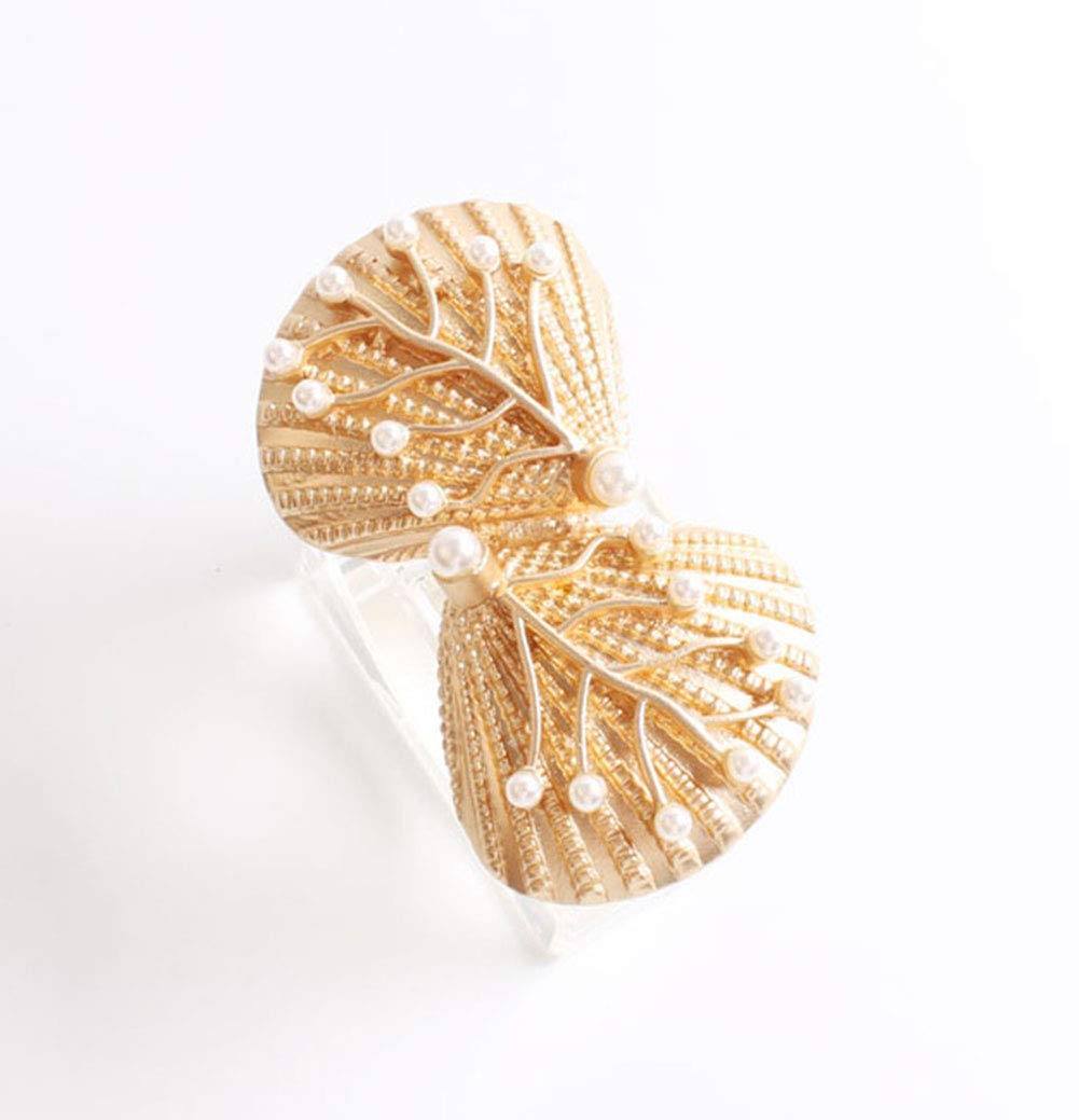 Fennco Styles Decorative Coastal Sea Creatures Design Napkin Rings - Set of 4 (Pearl Seashells)