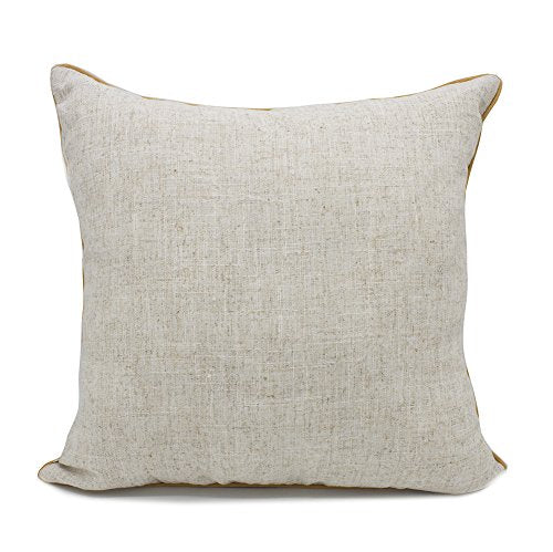 Fennco Styles Handmade Ribbon Embroidery Flower Decorative Linen Table Runner Throw Pillow