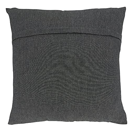 Fennco Styles Embroidered Sheep Cotton Decorative Throw Pillow 18" W x 18" L - Grey Animal Cushion for Home, Couch, Living Room and Office Décor (Natural, Pillow Cover)