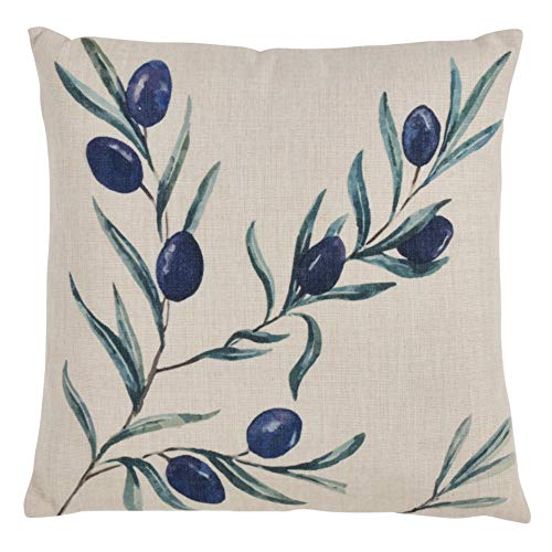Fennco Styles Floriculture Collection Heritage Citrus Flower Botanical Print 18 x 18 Inch Throw Pillow with Case & Insert – Natural Accent Pillow for Couch, Bedroom and Living Room Décor