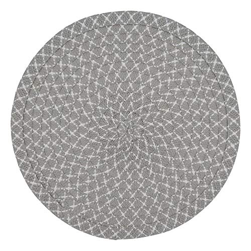 Fennco Styles Woven Design Placemats 15 Inches Round, Set of 4 – Modern Traycloth Table Mats for Home, Dining Room Décor, Banquets, Indoor & Outdoor and Special Events