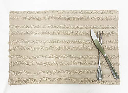 Fennco Styles Modern Fringe Stripe Cotton Table Runner 15" W x 72" L - Table Cover for Home Décor, Dining Table, Banquet, Everyday Use and Special Occasion