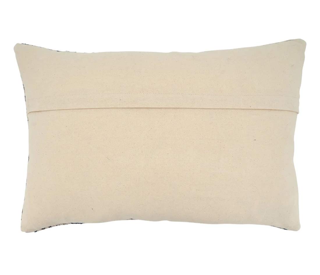 Fennco Styles Boho Rug Design Cotton Decorative Throw Pillow 16" W x 24" L - Blue Geometric Cushion for Home, Couch, Living Room, Office and Bedroom Decor