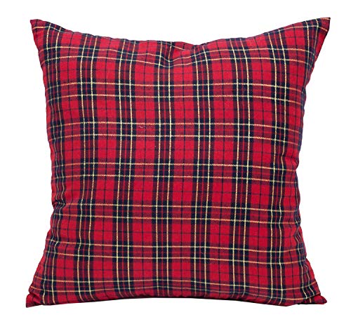 Fennco Styles Holiday Deer Tartan Plaid Christmas Decorative Filled Throw Pillow